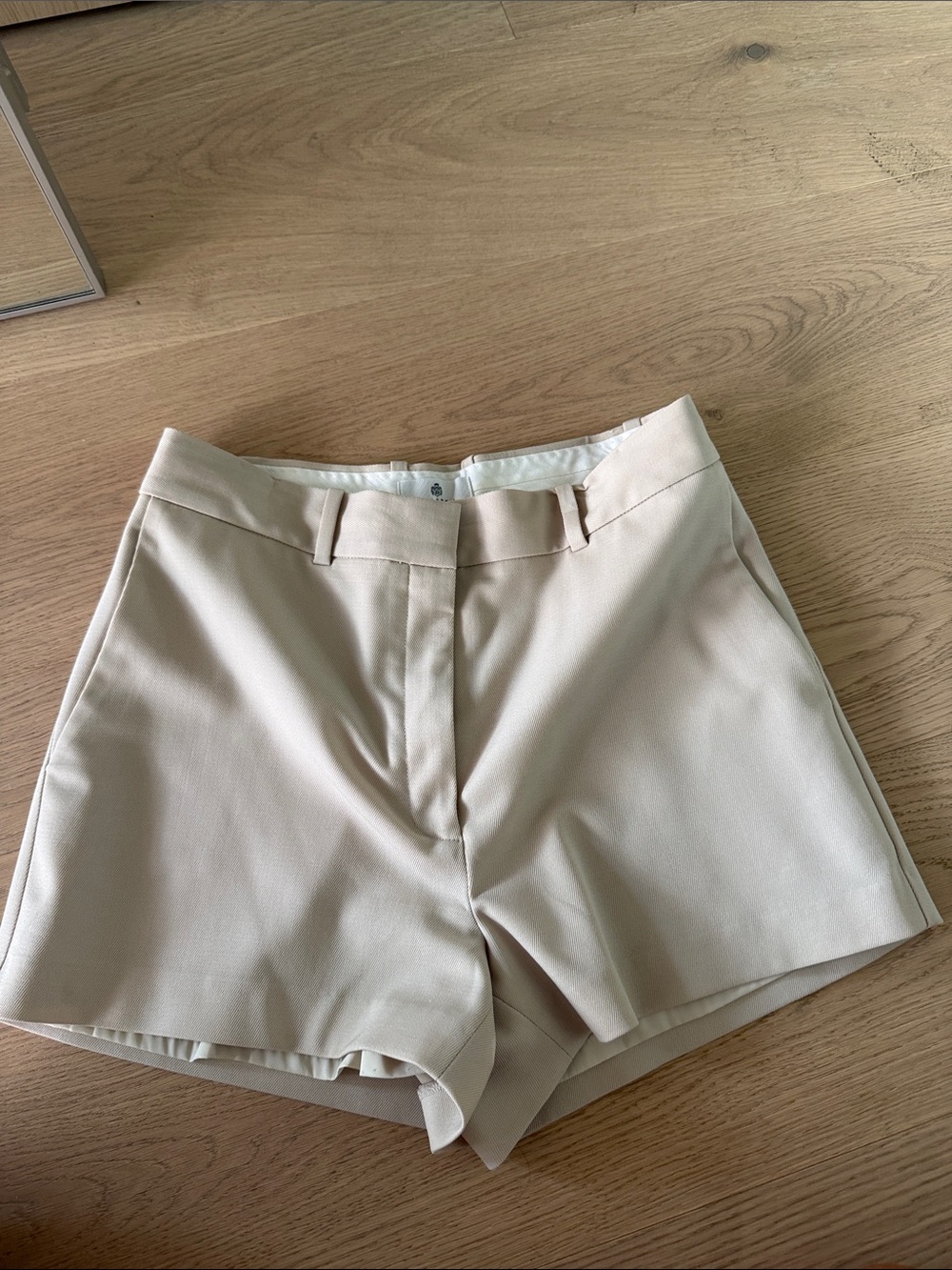 Babaton Cream Tailored High-Rise Bermuda Shorts